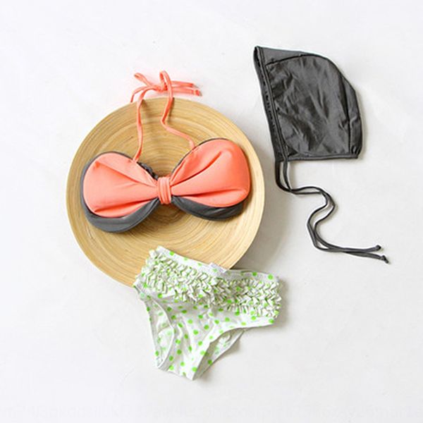 

cute style split big bow female baby children's spring butterfly swimsuit three-piece swimsuit, Black