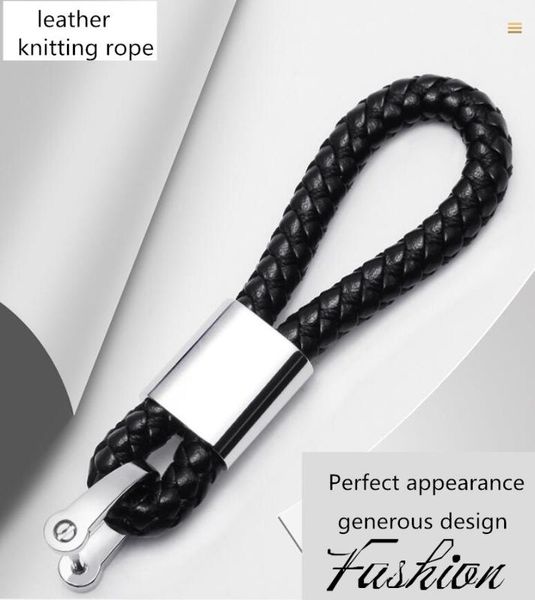 

fashion key chain car key ring holder leather hand woven keychain metal ring women motorcycle for mazda, Silver
