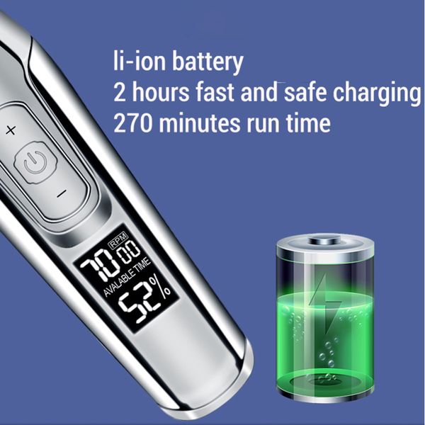 

kemei barber professional hair clipper lcd display 0mm baldheaded beard hair trimmer for men diy cutter electric haircut machine uparg