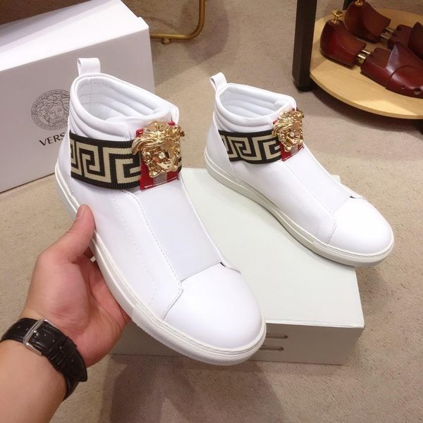 

2020 limited edition medusa high-top casual flat boots, высокого качества модный дикарей спорт tide обувь, размер: 38-45, Black