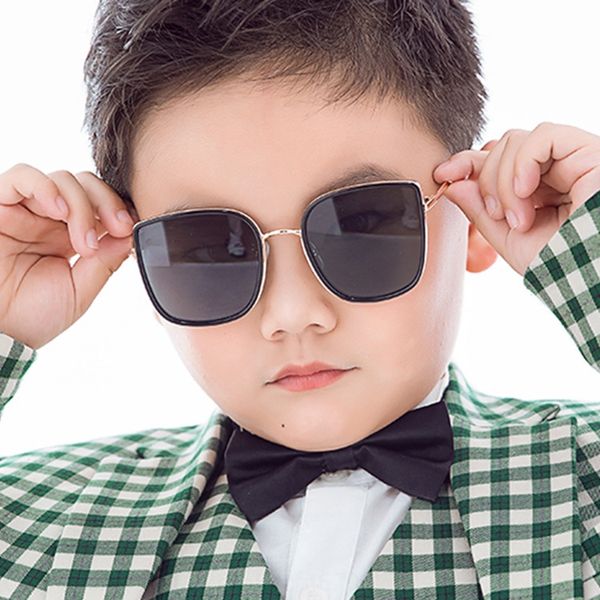 

metal square children's sun 2020 baby sunglasses boys girls children fashion sunglasses fashion, Blue