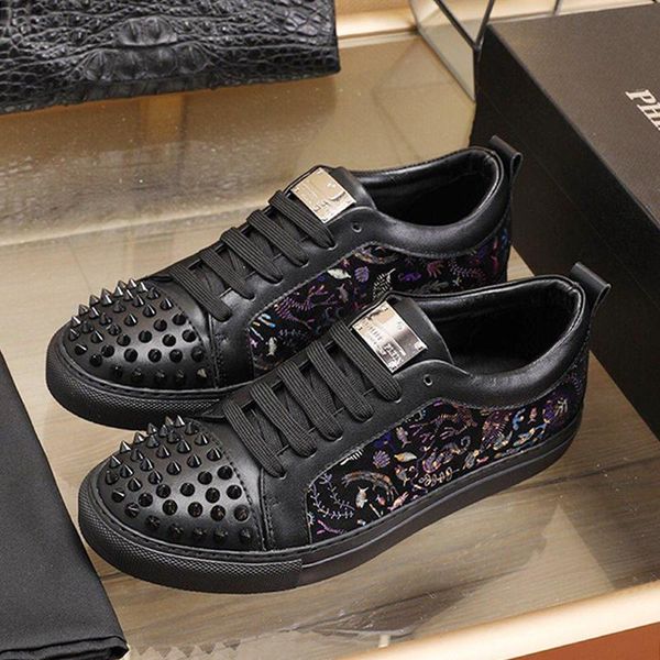 

luxury studs men 's shoes sneakers vintage comfortable plus size casual low lace -up shoes sale with origin box chaussures pour ho