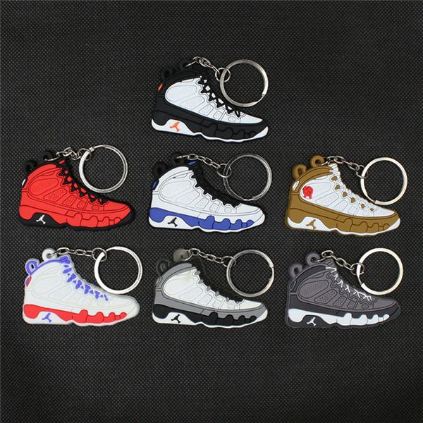 

mini silicone sneaker keychain woman men kids key ring gift key holder bag charm accessories basketball shoes key chains keychain accessorie, Silver