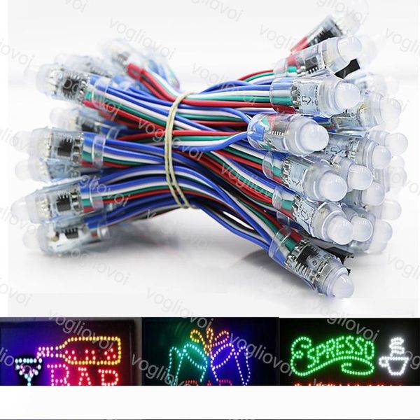 

led modules sign in ws2811 ic led pixel module 12mm waterproof changeable point light dc5v rgb string christmas addressable light dhl