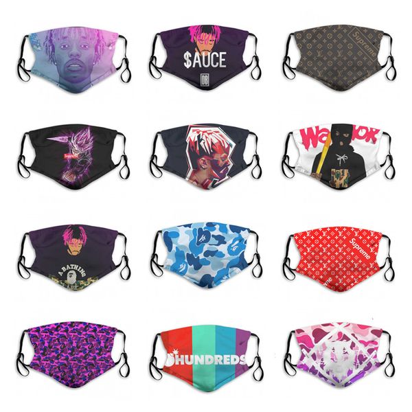 

2020 new 5 layer dust mask male and female fashion boy personality camouflage cartoon printing breathable face mask pm2.5 dhl ing