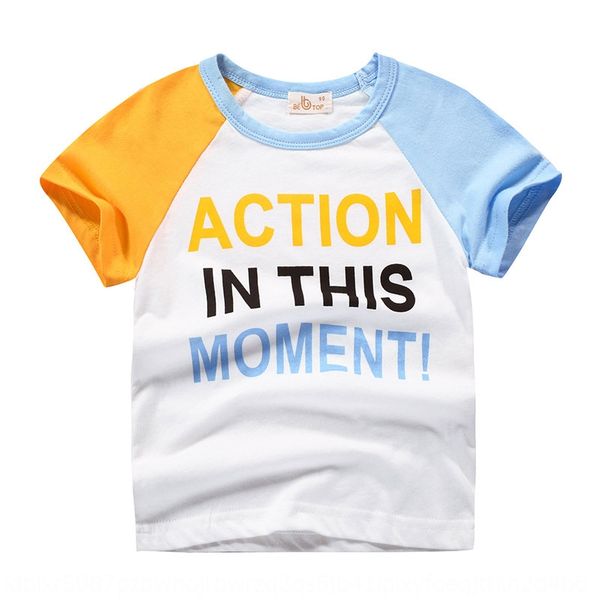 

aqx0b 2020 clothing korean style new pure cotton short-sleeved t-shirt girls and children's t-shirt children's clothing boys botto, Blue