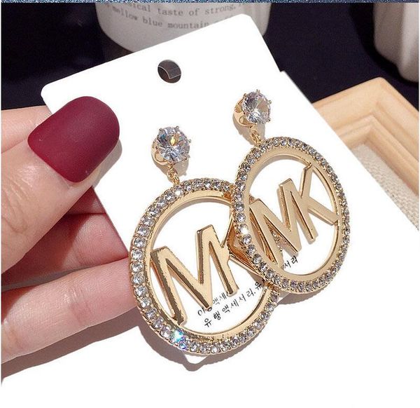 

2020 оптовой женщина кристалл письма серьги стержня перлы ювелирных изделий для statement девушки женщин имитации pearl серьга ювелирных изд, Silver