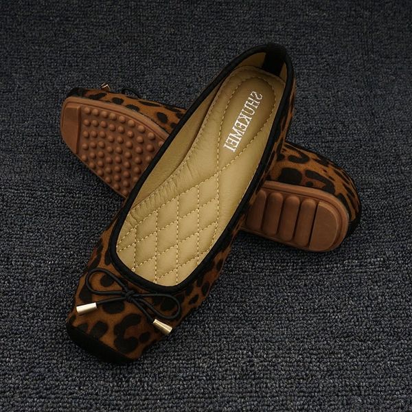 

leopard flats loafers women driving shoes slip on moccasins ladies comfort fordable flat shoes ballerines flats chaussures femme, Black