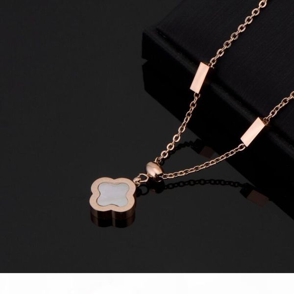 

e jewelry necklace for women titanium steel clover pendant necklace fashion of shipping, Silver
