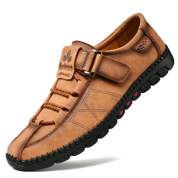 

big size loafers men genuine leather handmade moccasins shoes soft designer slip on driving shoes zapatos de hombre, Black