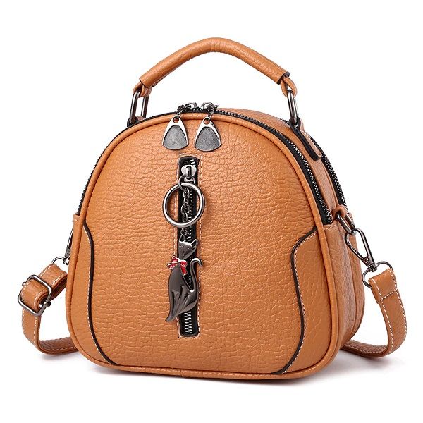 

designer- solid pu leather women bag ladies crossbody messenger shoulder bags vintage handbags kitten ornaments