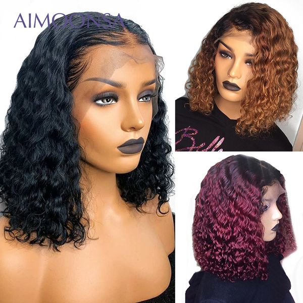 

bob wig short human hair bob wigs for women 1b/30 honey blonde 13x6 1b/99j burgundy lace front human hair wigs remy, Black