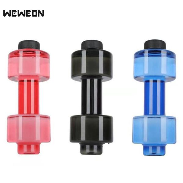 

3 цвета спортивные бутылки для воды 550ml герметичные портативный unbreakable мой спорт пластиковые бутылки шейкер bpa фитнес гантели unisex