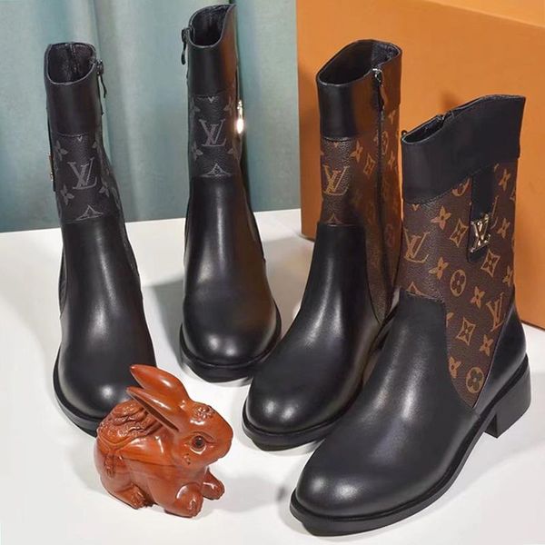 

women luxury ankle boots leather women shoes fashion platform bottes femmes luxury style chaussures de femme lady party womens shoes casual, Black