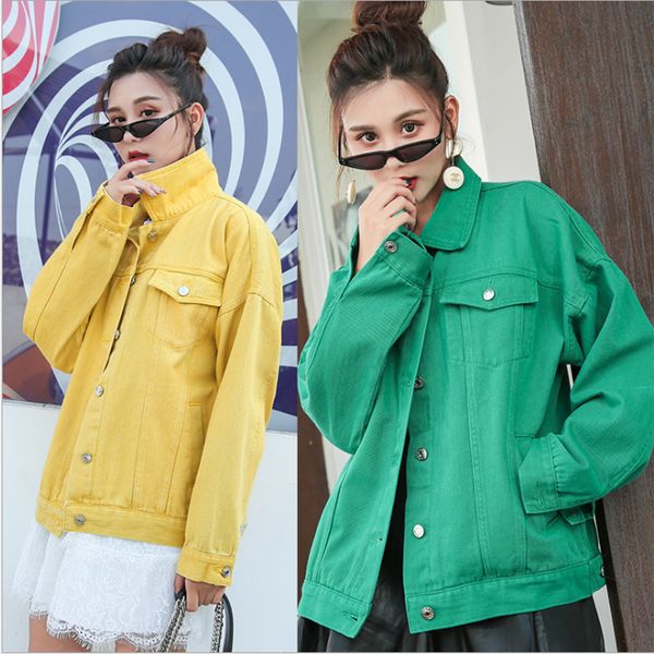 

denim jacket women 2020 spring autumn new short jacket female lapel retro cotton loose long sleeve fashion coat for woman