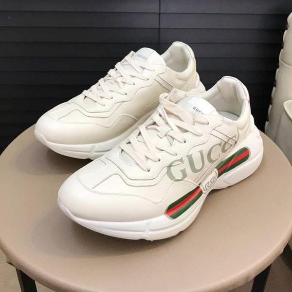 

mens rhyton leather sneaker drop ship mens shoes fashion breathable footwears lace -up low sports men shoes scarpe da uo, Black