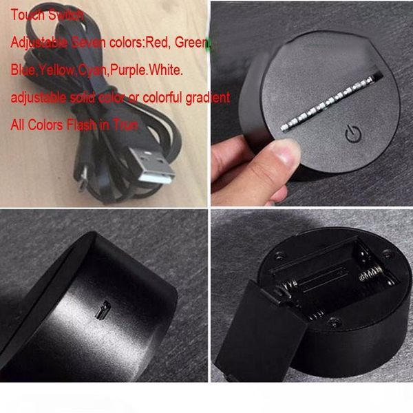 

the new 3d stereoscopic lamp rgb colorful acrylic panels are suitable for christmas and new year's day atmosphere lamp christmas gifts