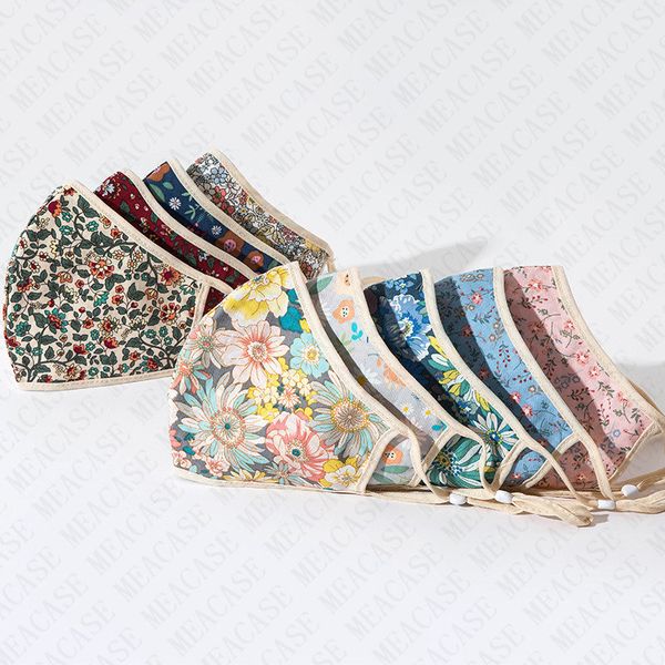 

23 colors cotton face mask washable reusable double layers lace floral camouflage breathable masks for outdoor sports women ladies d71516