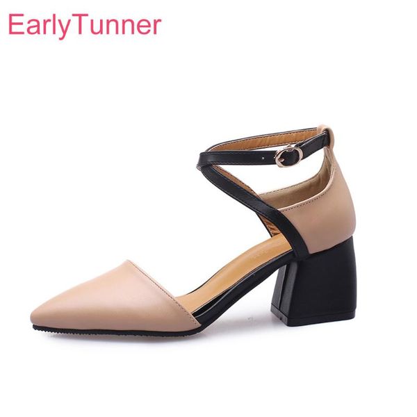 

dress shoes brand summer elegant apricot beige women nude sandals high heel office lady es914 plus big small size  32 43 46, Black