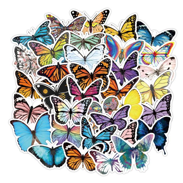 

50pcs/set new butterfly waterproof stickers for laptravel case bike skateboard