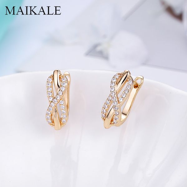 

maikale classic geometric stud earrings cubic zirconia infinity charm earrings gold cute korean for women gifts, Golden;silver