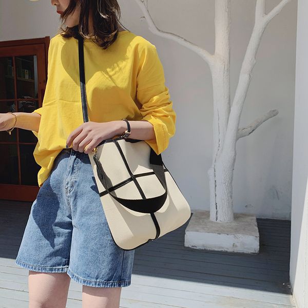 

women canvas handbags fashion korean simple ladies reusable shopping bags large capacity student book shoulder bag