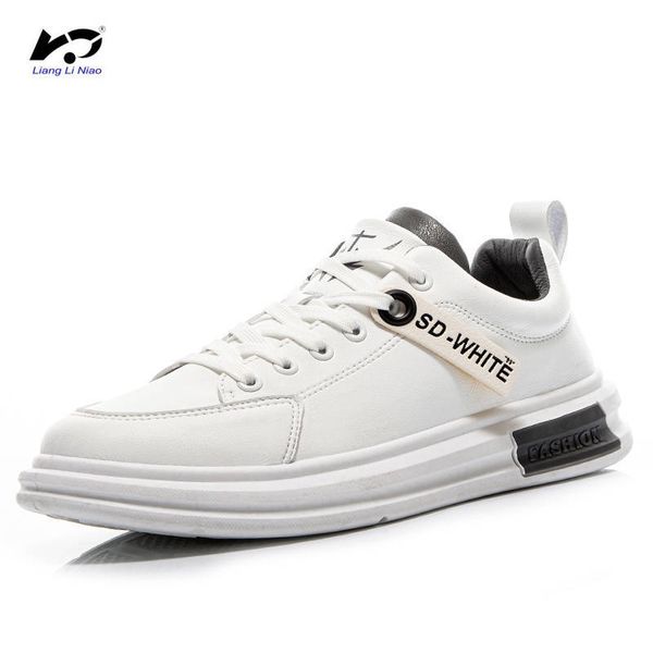 

2020 spring new model nan xie zi leather casual board shoes men lace-up shoes leather sneakers men, Black