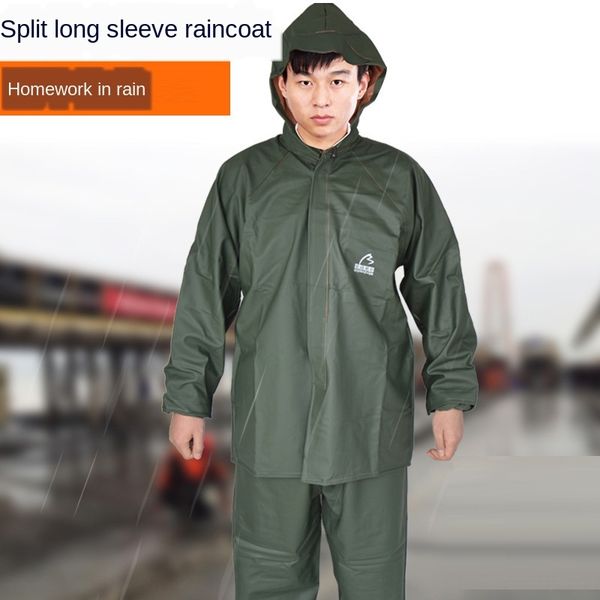 

nshha rongcheng labor protection raincoat split clothing protective clothingpvc beef tendon protective clothing construction outdoor w, Black