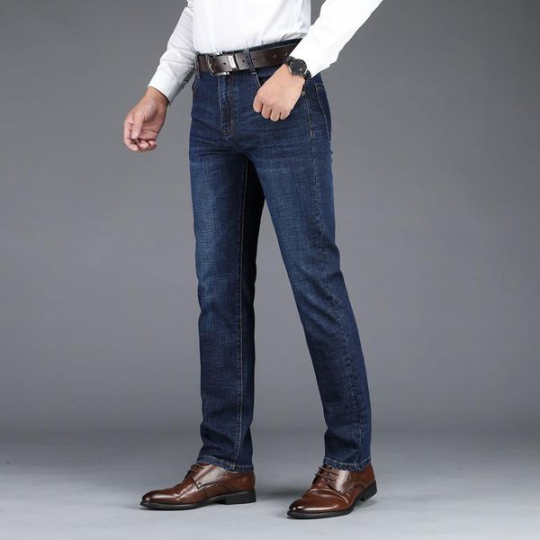 

men's jeans loose good quality embroidery denim pants distressed trousers, Blue
