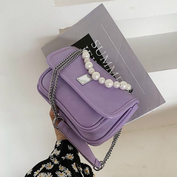 

pearl chain design crossbody сумки для женщин кожа pu стеганый сумка женский роскошные сумки женские сумки конструктора sac a main femme