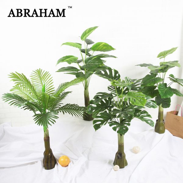 

85cm tropical monstera large artificial tree fake plastic palm tree green plant plastic turtle leafs for home wedding decoration