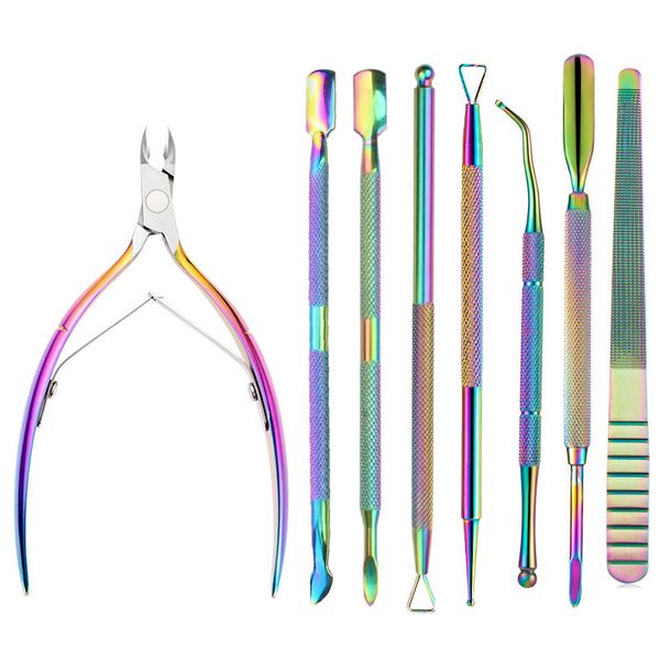 

cuticle trimmer with cuticle pusher cuticle remover cutter nipper durable dead skin clipper manicure pedicure tools, Silver