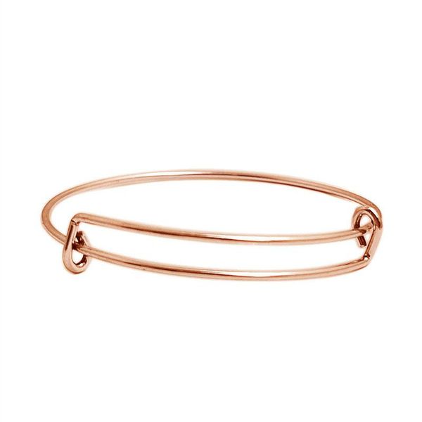 

9 colors silver gold color charm bangle expandable adjustable wire bracelet for women diy jewelry making ing, Black
