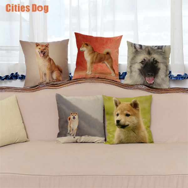 

japanese shiba inu pillow cushion cover decorative pillows for home decoration waist animal dog linen sofa throw pillow cases