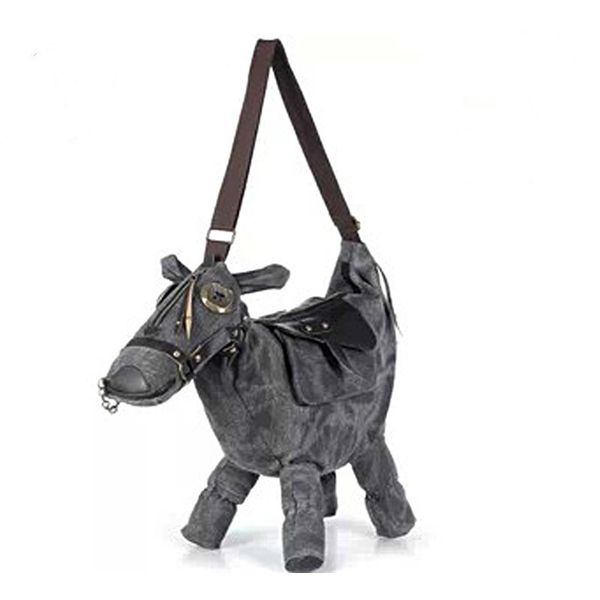 

women messenger bags travel bag pack mochila bolsos mujer animal bag creative 3d pony donkey horse shape female shoulder bag