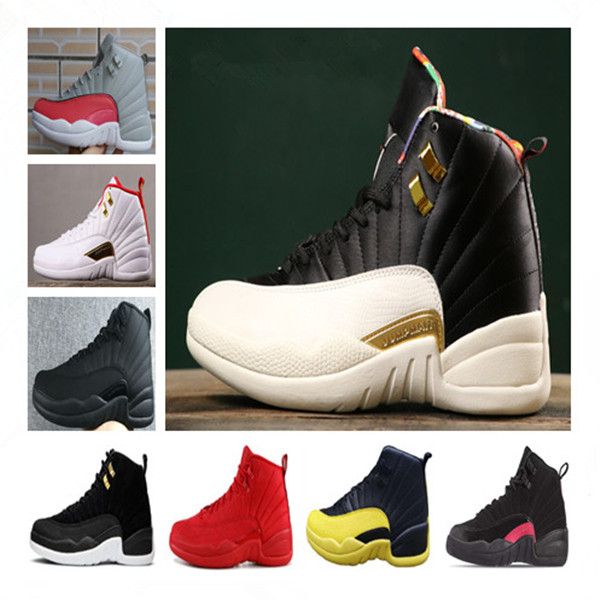 

12s high mens basketbal shoes winterized bumblebee cherry reverse taxi rush pink valentine day cny designer mens trainers sports shoes 40-47