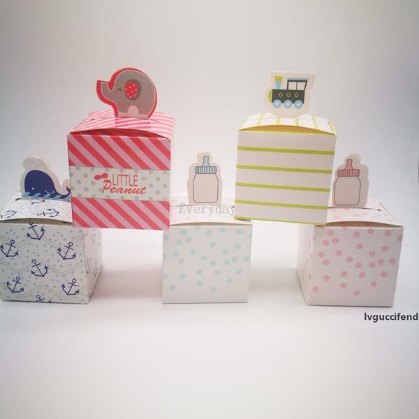 

10pcs baby shower candy box milk bottle brush blue whale gift box pink eleghat gift bag baby birthday paper party supply