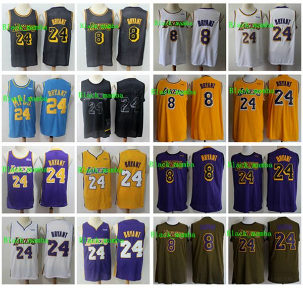 

2020 men's stitched los angeles lakers jersey authentic lakers kobe bryant finished swingman basketball jersey, Black;red