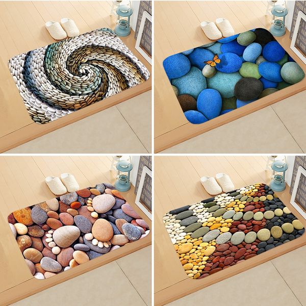 

cartoon 3d big foot stone entrance anti-skid color butterfly door bathroom non-slip butterfly non-slip mat water absorbing mat