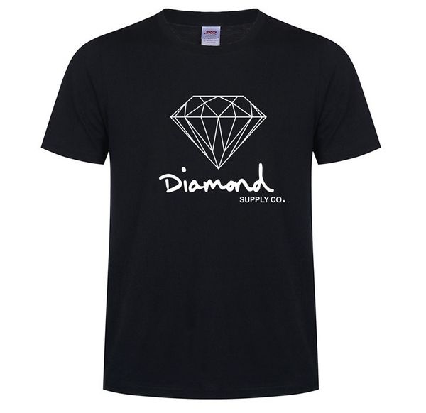 

new summer cotton mens t shirts fashion short-sleeve printed diamond supply co male tees skate hip hop sport clothes, White;black