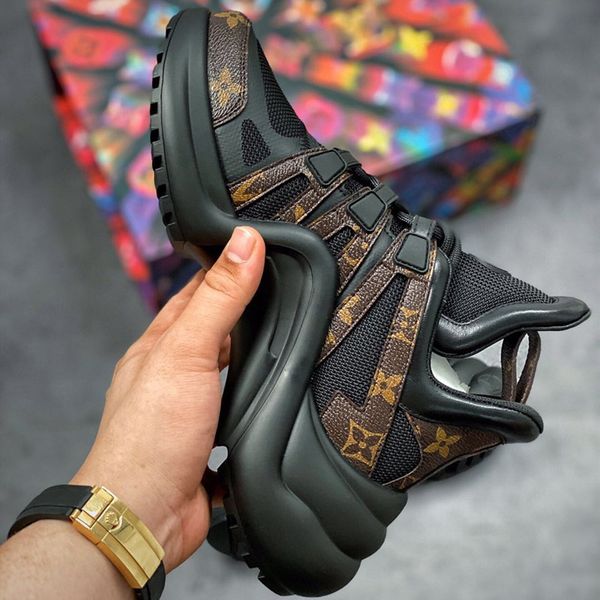 

2020 дизайн роскошь высокого качества женских оригинальный дизайн классический l и v кожа случайные моды кроссовки на открытом воздухе трене, Black