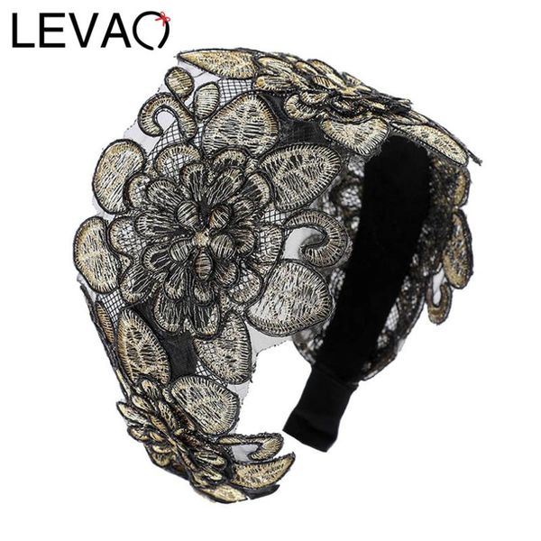 

hair accessories levao lace hairband vintage embroidery headband bohemia turban bezel wide size hoop women girls headwear