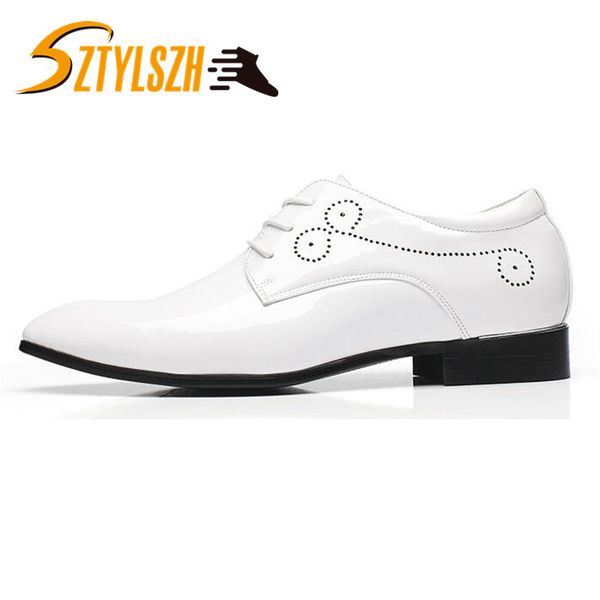 

plus size 38-48 italian design men's fashion patent leather business dress shoes mens casual flats party work shoes sapatos, Black