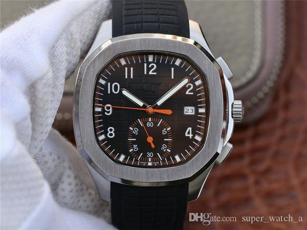 

super montre de luxe brand ppg-5968a-001 montre de luxe 28-520 c automatic mechanical movement rubber watchband with transparent bottom, Slivery;brown