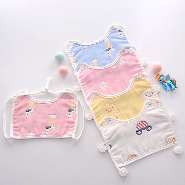 

cotton square cartoon mask type bandage saliva towel bib six-layer gauze baby bandage bib saliva towel
