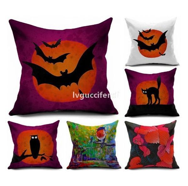 

new design pillow case decoration bat owl printing printed decorative cushion cover pillowcase sofa square throw ornament gift car