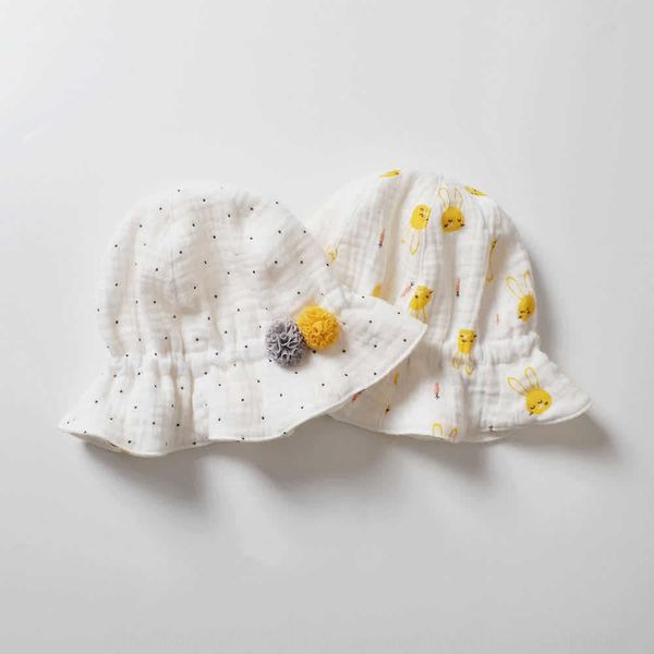 

double-sided wear spring and gauze sun sun protection fisherman hat south girls light cap fisherman hat summer baby summer baby, Yellow