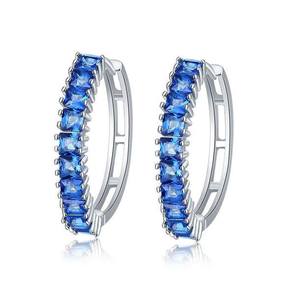 

fashion blue cubic zirconia hoop earrings for women, Golden