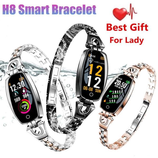 

h8 smart watch lady bracelet bluetooth wristband fitness sports tracker heart rate blood pressue kalories monitor women style bracelet clzyr