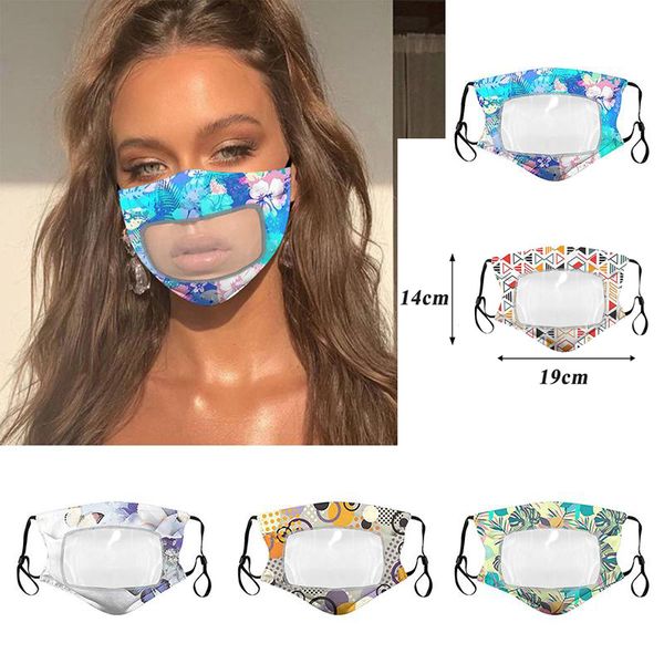

fashion washable and reusable mask designer face mask protection for adults with clear window visible cotton mouth face masks